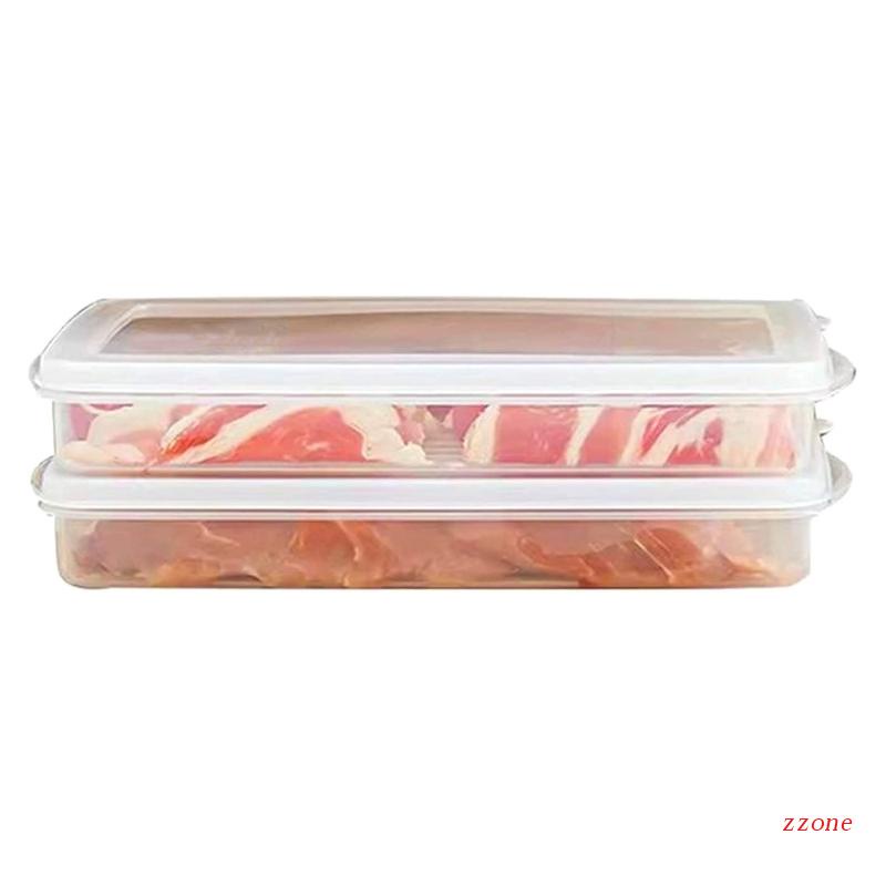 2pcs Kotak Penyimpanan Makanan Daging Bacon Dengan Tutup Untuk Kulkas