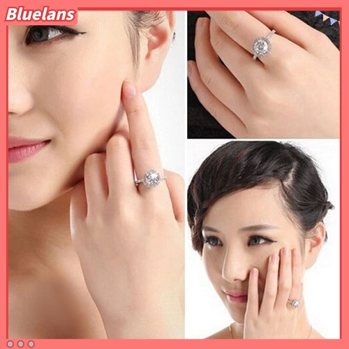 Cincin Zircon Bulat Lapis Emas 18K Ukuran Us 6-9 Untuk Wanita