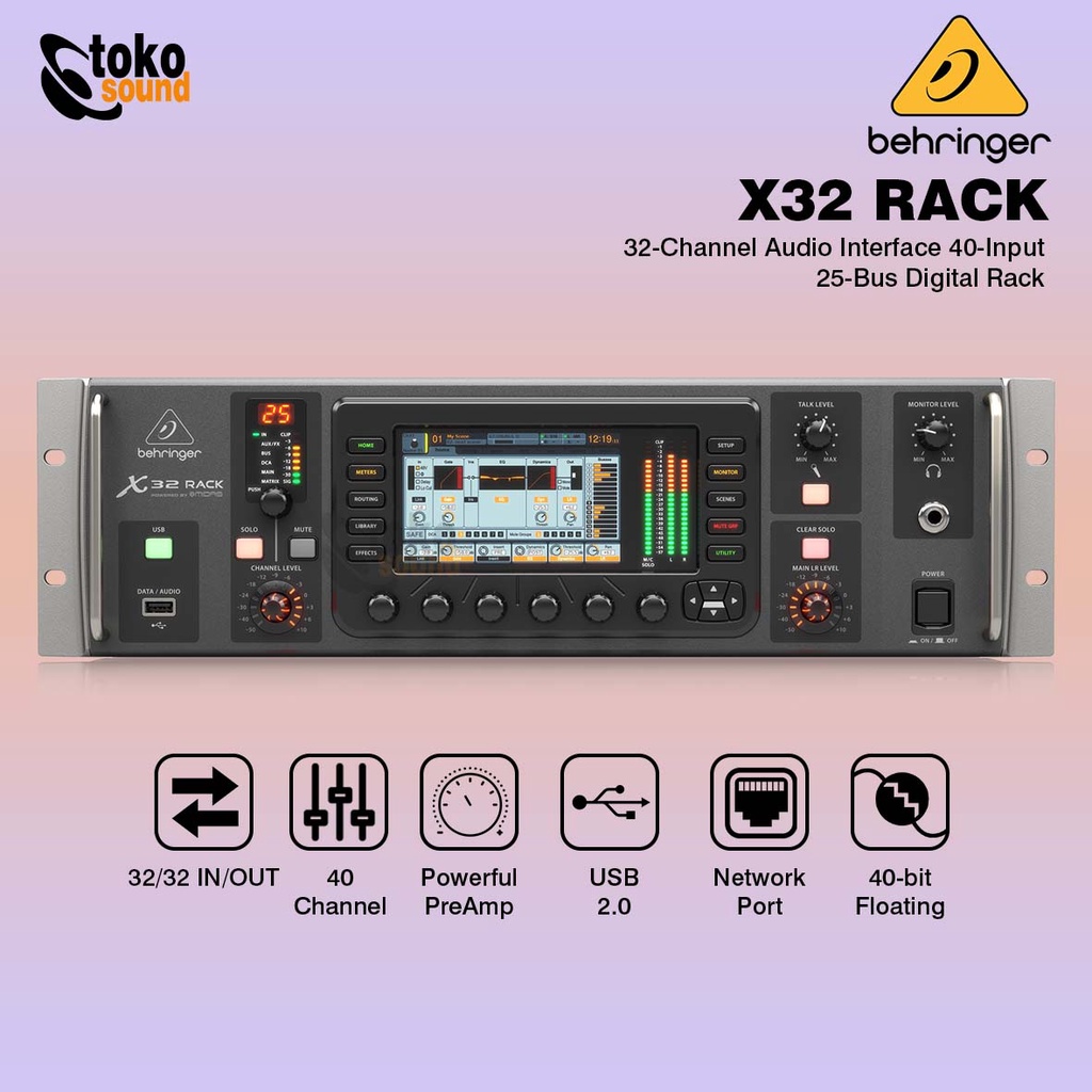 Behringer X32 Rack 40 Channel Rackmount Digital Mixer