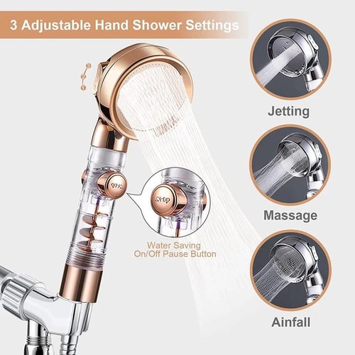 Kepala Shower Mandi 3 Mode Adjustable Spa Shower Transparent Handheld