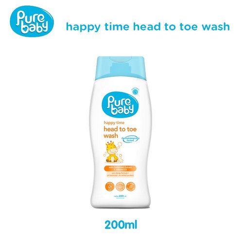 PURE BABY HAPPY HEAD TOE WASH 200ML