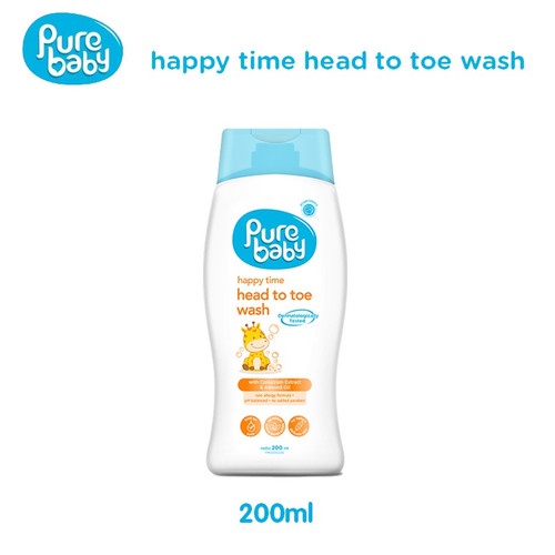 PURE BABY HAPPY HEAD TOE WASH 200ML