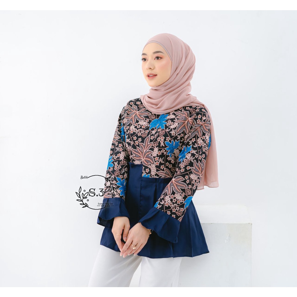 Batik Alina Baju Batik Wanita Modern Atasan Batik Kerja Wanita Blouse Batik Kantor M L XL XXL Seragam Batik