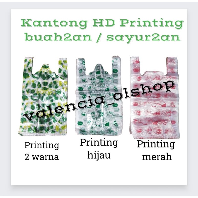 Kantong Kresek Plastik Bening HD motif buah ukuran 29