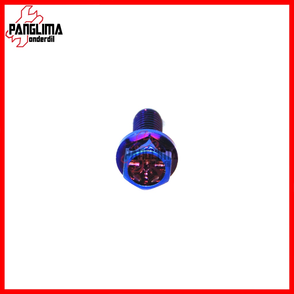 Baut Probolt M8x20-8x20 Flower Honda Matic Drat 12 Scoopy Old-FI-New LED &amp; Spacy Lama Karbu-F1 Blue-Biru Baud Pro Bolt Tutup Oli Gardan