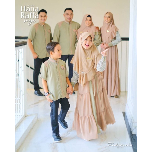Hana Raffa by Zabannia sarimbit lebaran 2023 family set couple muslim ( pre order )