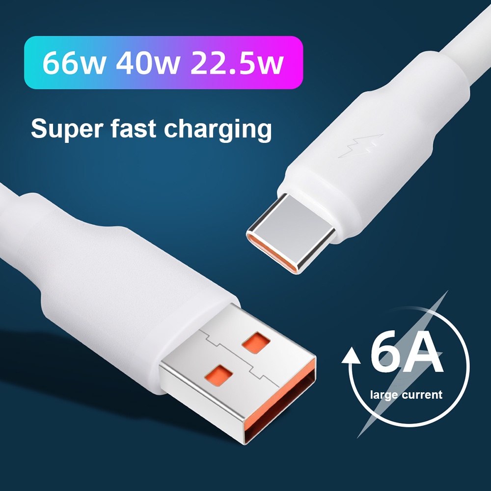 Kabel Data / Charger USB Tipe C Fast Charging 120W 6A Untuk Android