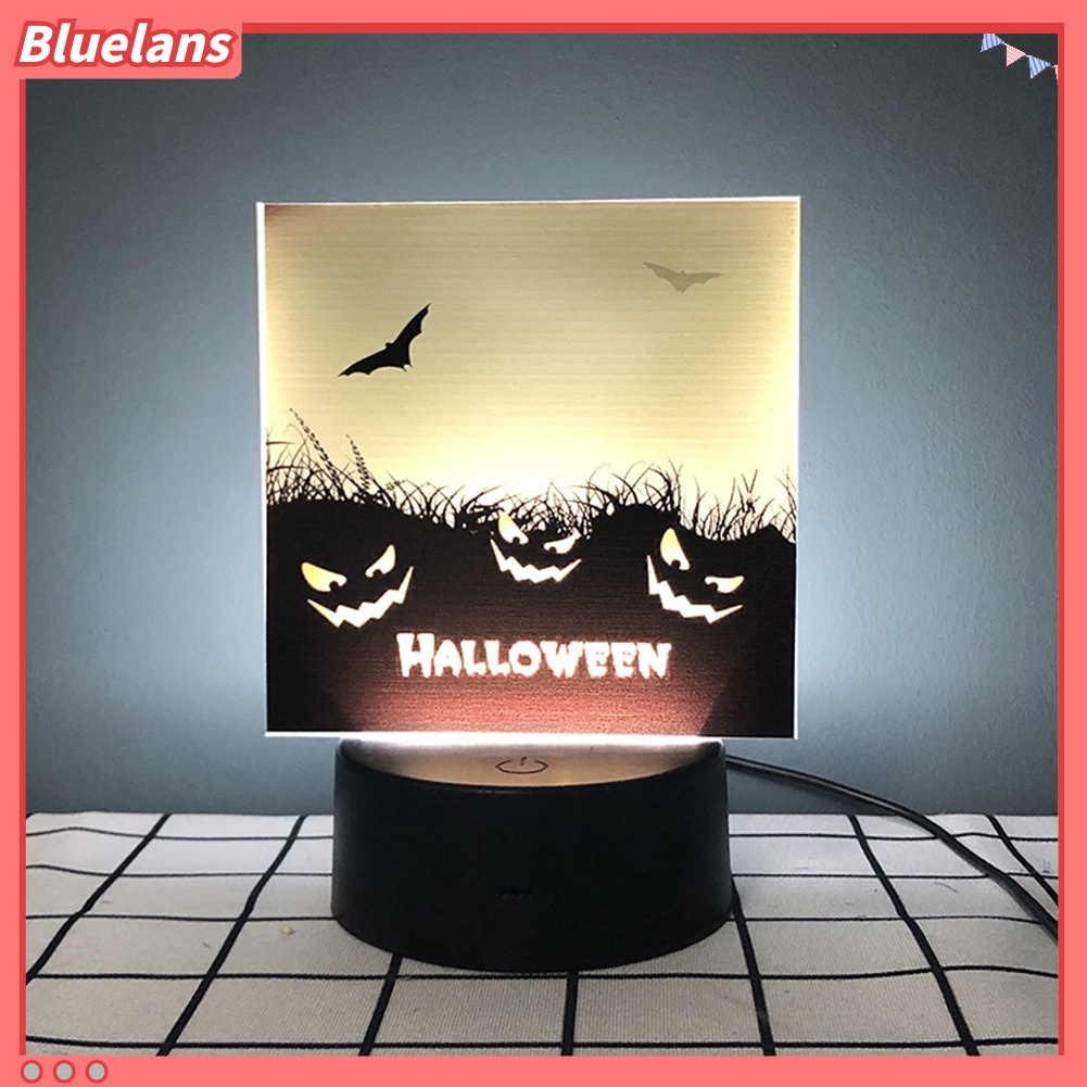 Lampu Malam LED Bentuk Labu Kelelawar Penyihir Untuk Ornamen Halloween