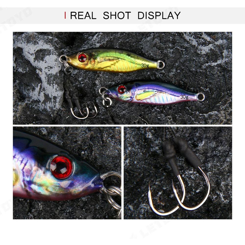 Top Metal Simulasi Memancing Umpan Ikan Kecil Simulasi Ikan Kecil 30G 59MM Double Bass Hook Lead Casting