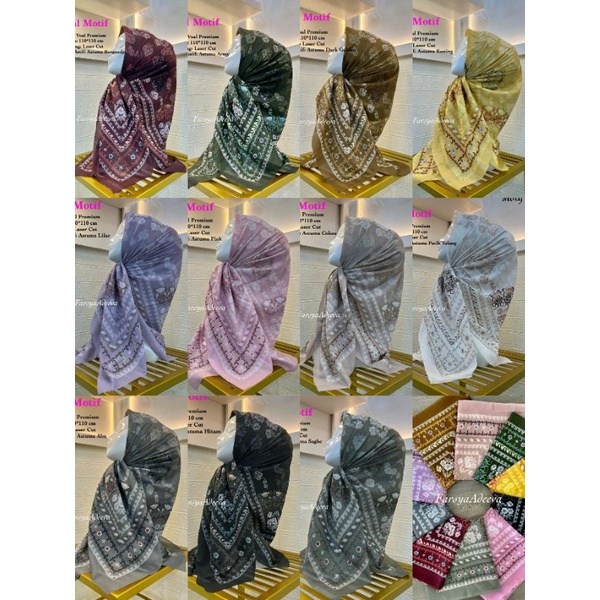 Hijab VOAL PREMIUM Motif 68 Jilbab Segiempat Motif Laser Cut