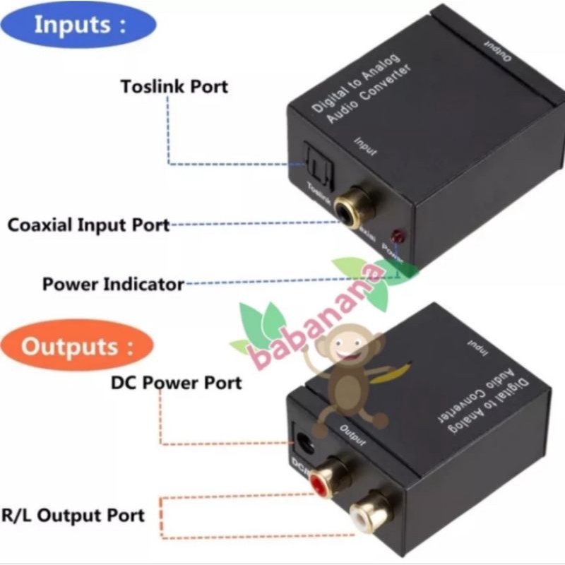 digital to analog converter toslink coaxial to rca tv optical audio