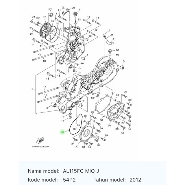 Oring Cover Tutup Kruk As Kanan Mio J, Mio Gt 93211-37803