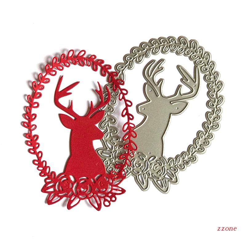 Cetakan Stensil Cutting Dies Motif Rusa Natal Bahan Metal Untuk Scrapbook / Craft DIY / Embossing