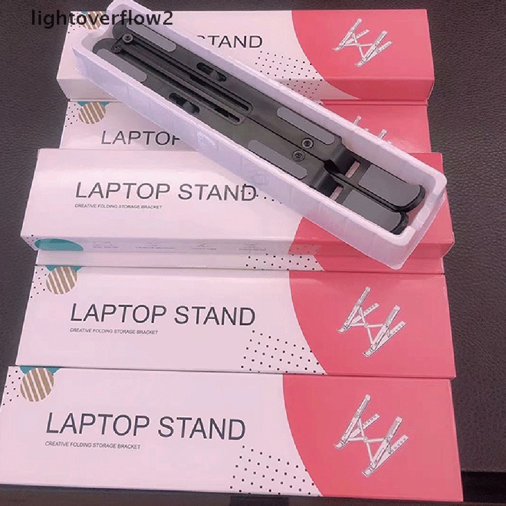 (lightoverflow2) Stand Laptop / Notebook / Tablet Bahan Aluminum Alloy Bisa Dilipat (ID)