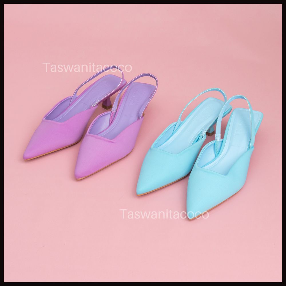 Sepatu Z 488 / Sandal / Sendal Wanita Import Heels Flat Purple / Black Murah Kekinian Kualitas Premium Korea Style Z488 by Tas Wanita Coco