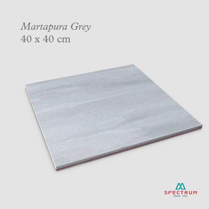 KERAMIK 40X40 MARTAPURA GREY GLOSSY - MULIA TILE