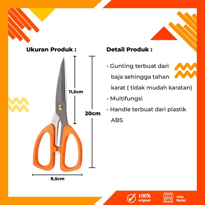 

Limited Gunting Finder Fs-001 Scissor-19.5Cm Warna Orange Trendi