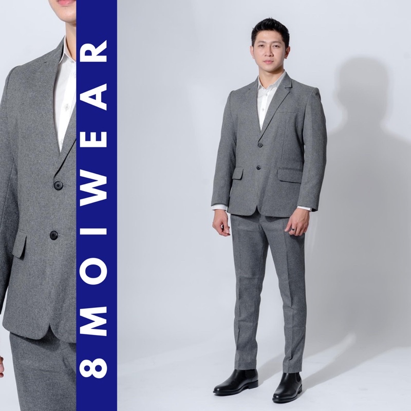 Blazer Pria by 8Moi.Wear - Jas Slim Fit 2 kancing - Free Cover jas