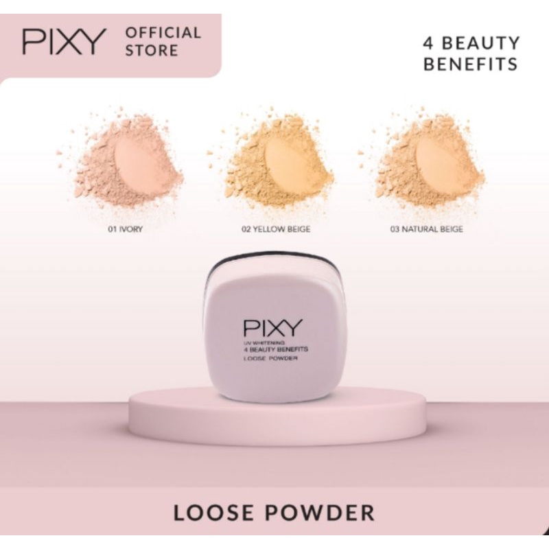 Pixy Loose Powder Natural Beige 03 UV Whitening Bedak Tabur Make Up Sale Murah Promo