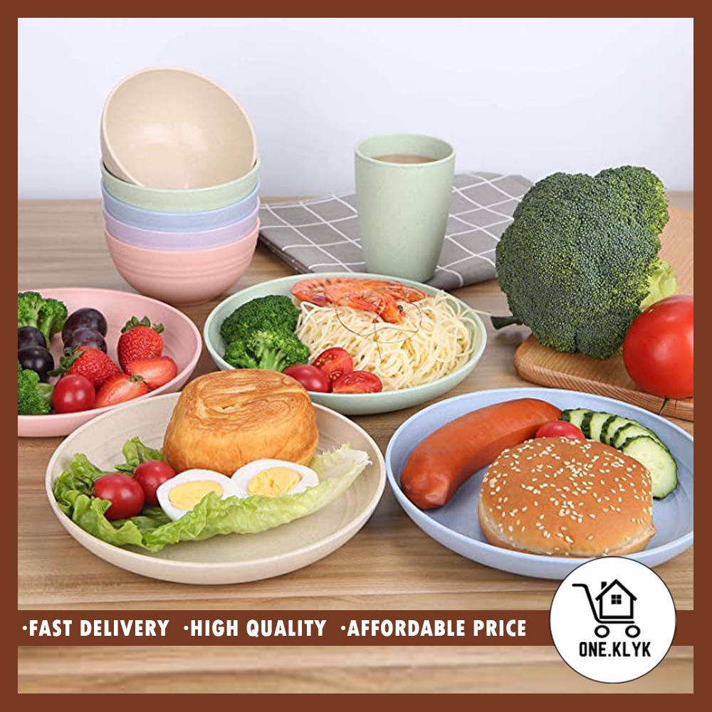 Piring Ukuran 25 cm | Piring Makan Piring Lauk Anti Pecah | Piring Makan Anak Wheat Straw Anti Pecah