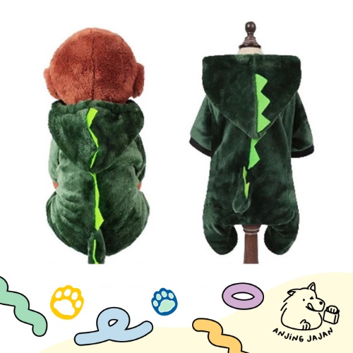 Baju Anjing Kucing Model Dinosaurus | Hoodie Anjing Kucing Dino | Pet Clothes | Baju Anjing Kucing Murah