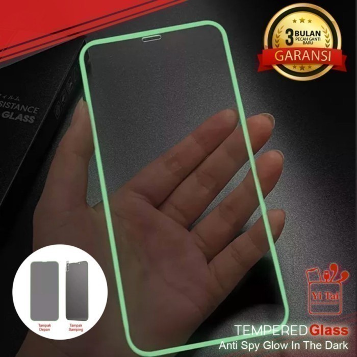 YI-TAI TEMPERED GLASS PREMIUM SPY GLOW IN THE DARK IP 6 IP 7 IP 8 IP 6 PLUS IP 7 PLUS IP 8 PLUS IP X IP XS IP XS MAX IP XRWHITE_CELL