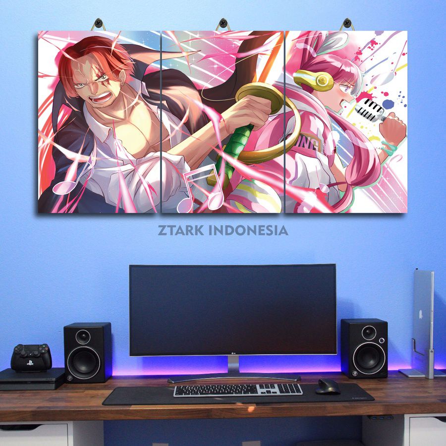 41-60 POSTER KAYU WALLPAPER ONE PIECE 60X30 MULTI PANEL UPHDD/DQJKU/ POSTER DINDING ONE PIECE MONKEY