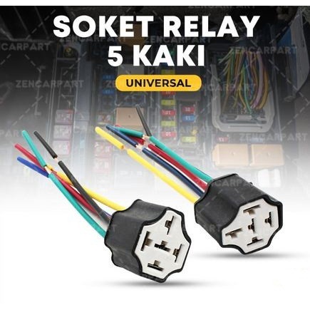 Rumah Soket Relay 5 kaki klakson lampu socket fitting kabel keramik