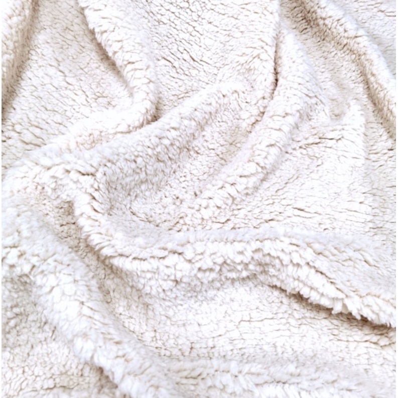 Kain sherpa koher bulu domba meteran bolak balik