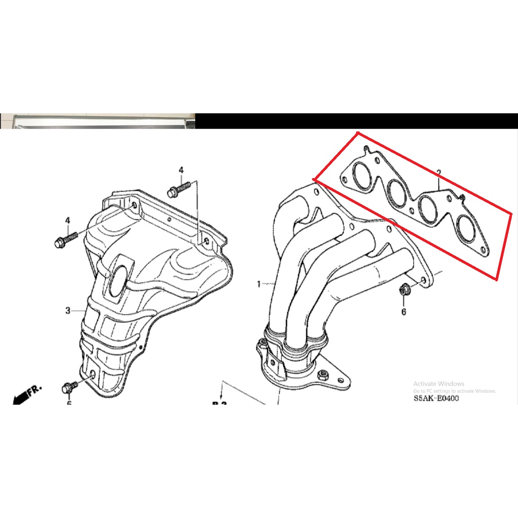 packing paking perpak gasket exaust ex api manifold civic vti vtis stream 2001 2002 2003 2004 2005 2006 1700cc