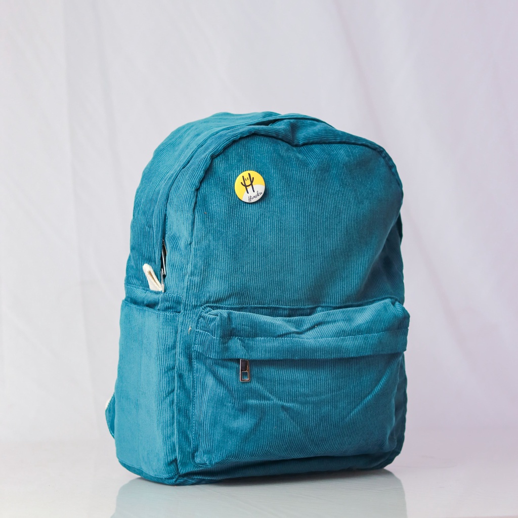 Himeku OOGIE PIN Backpack Corduroy Tas Ransel Tas Sekolah Tas Gendong-Turkish