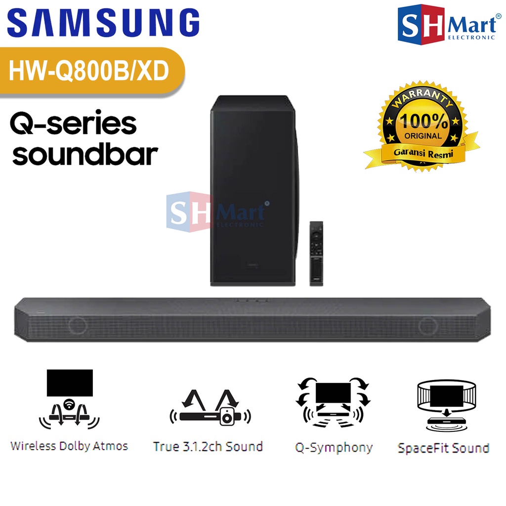 SOUNDBAR SAMSUNG HW-Q800B 5.1.2ch WIRELESS DOLBY ATMOS HW-Q800B GARANSI RESMI