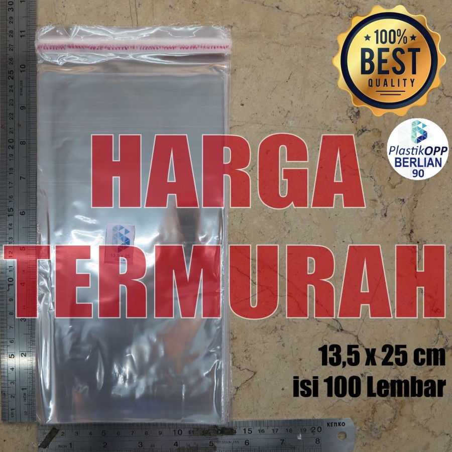 Plastik Opp 13,5x25 cm Plastik Opp Seal Plastik Opp Lem Plastik Opp Bening Tebal 18 Micron