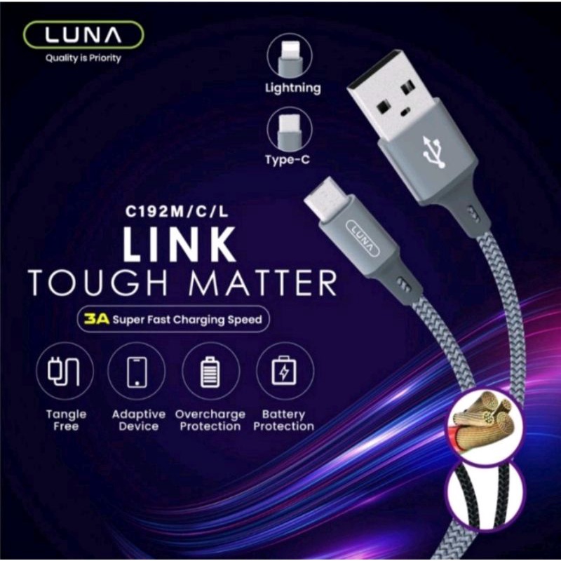 C192M LUNA Kabel Data Luna Micro 2.4A Fast Charging