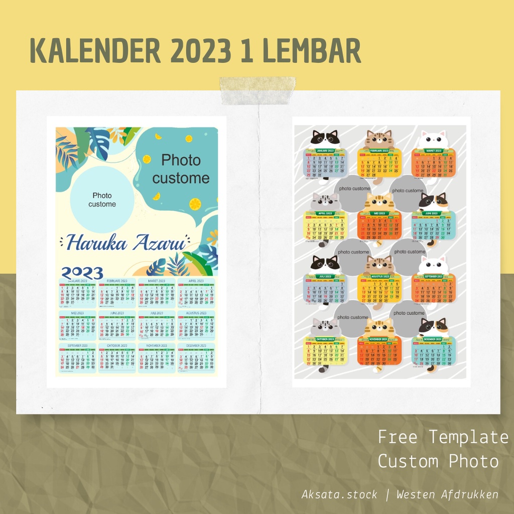 

Kalender 2023 Kalender 1 lembar Kalender Custom Photo Kalender Dinding