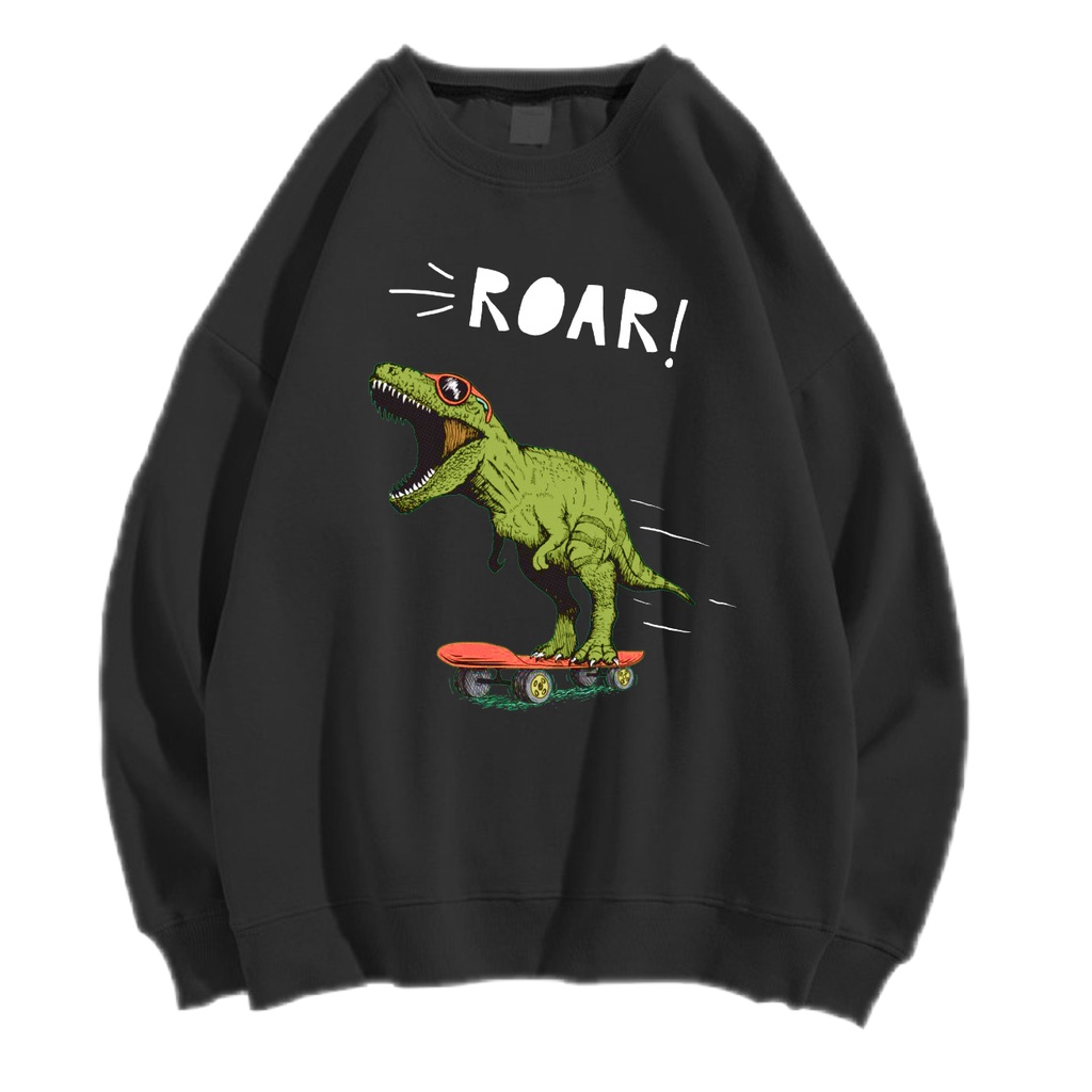 DINO ROAR! SWEATER CREWNECK PRIA WANITA Size M-XXL GAWA