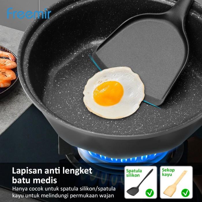 freemir Wajan 23 CM Set Free Talenan Spatula Teflon Anti Lengket Wok Best Seller