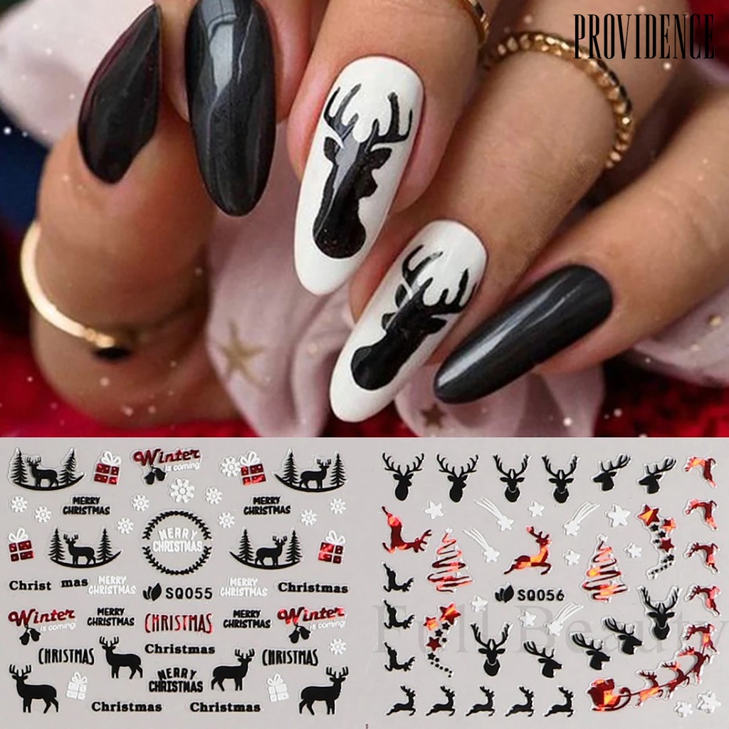 Stiker Kuku watermark Motif Rusa / Pohon Natal / Snowman