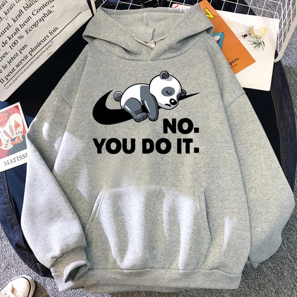 Hoodie Panda No You Do It Wanita Oversize Tebal Hoodie Jumper Wanita Oversize Polos Hoodie Zipper Wanita Oversize Murah Hoodie Resleting Wanita Oversize Korean Style Hodie Wanita Tebal Ori Korea Oversize Jumbo Sweater Oversize Wanita Korean Style