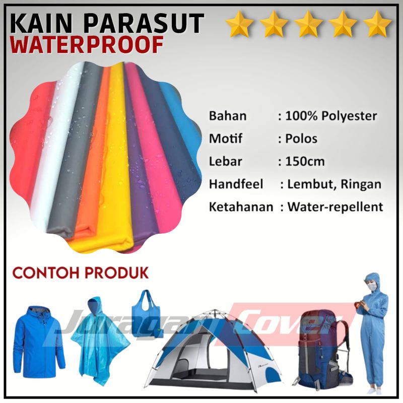 

Bahan Kain Waterproof anti air parasit 190T Lebar 150 Cm