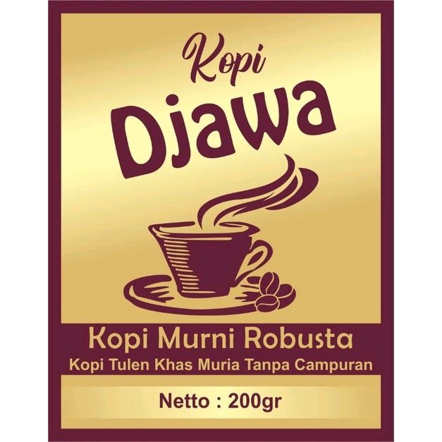 KOPI DJAWA MURNI ROBUSTA TULEN 200GRAM KHAS MURIA TANPA CAMPURAN