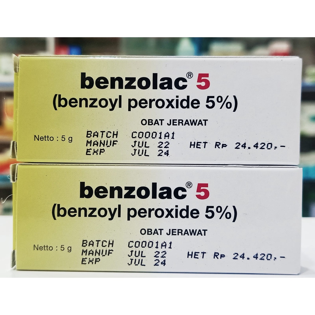 Benzolac 5% Salep untuk Jerawat Paling Ampuh 5 gram