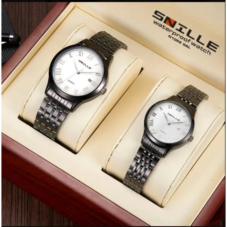 JAM TANGAN ORIGINAL COUPLE SNILLE TANGGAL AKTIF WATER RESISTANT]] BISA SATUAN