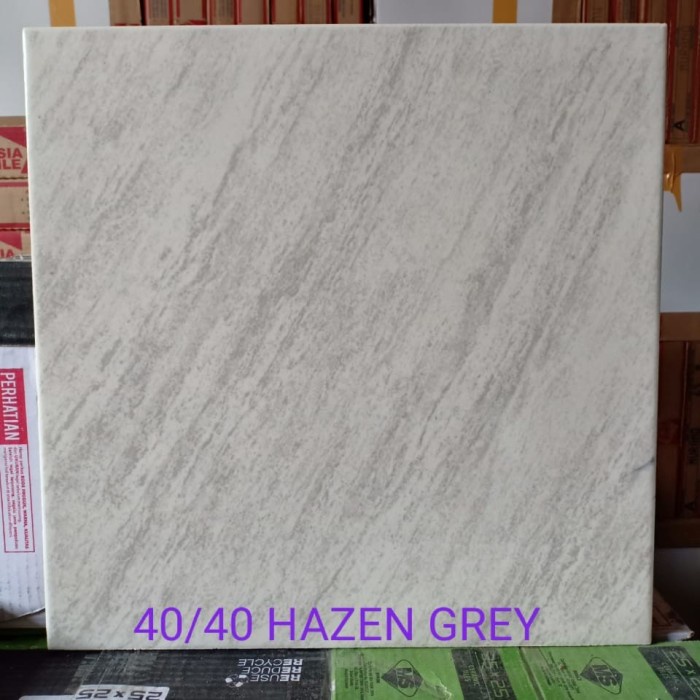 KERAMIK 40X40 HAZEN GREY GLOSSY - MULIA TILE