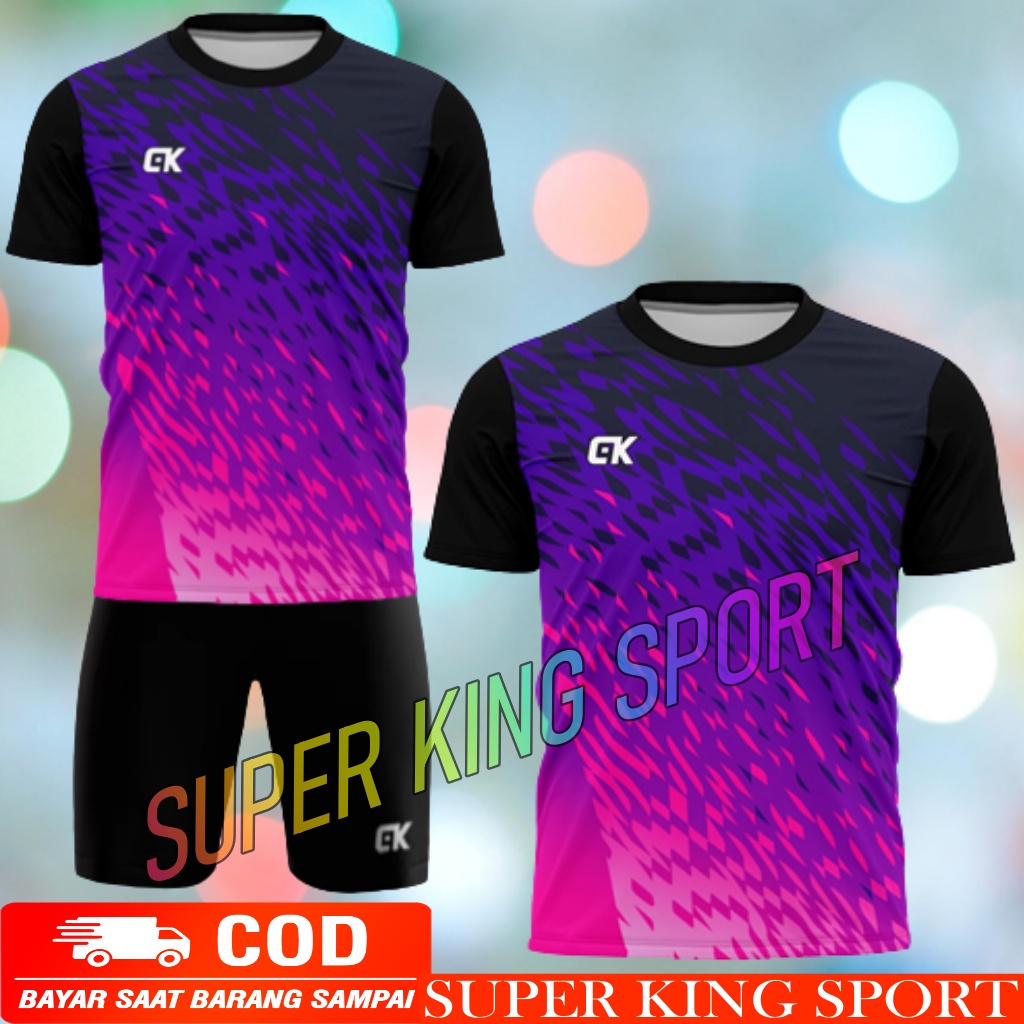 SUPER KING SPORT (COD) Baju Olahraga Printing | Badminton | Bola | Voli | Futsal | Kaos Olahraga | K