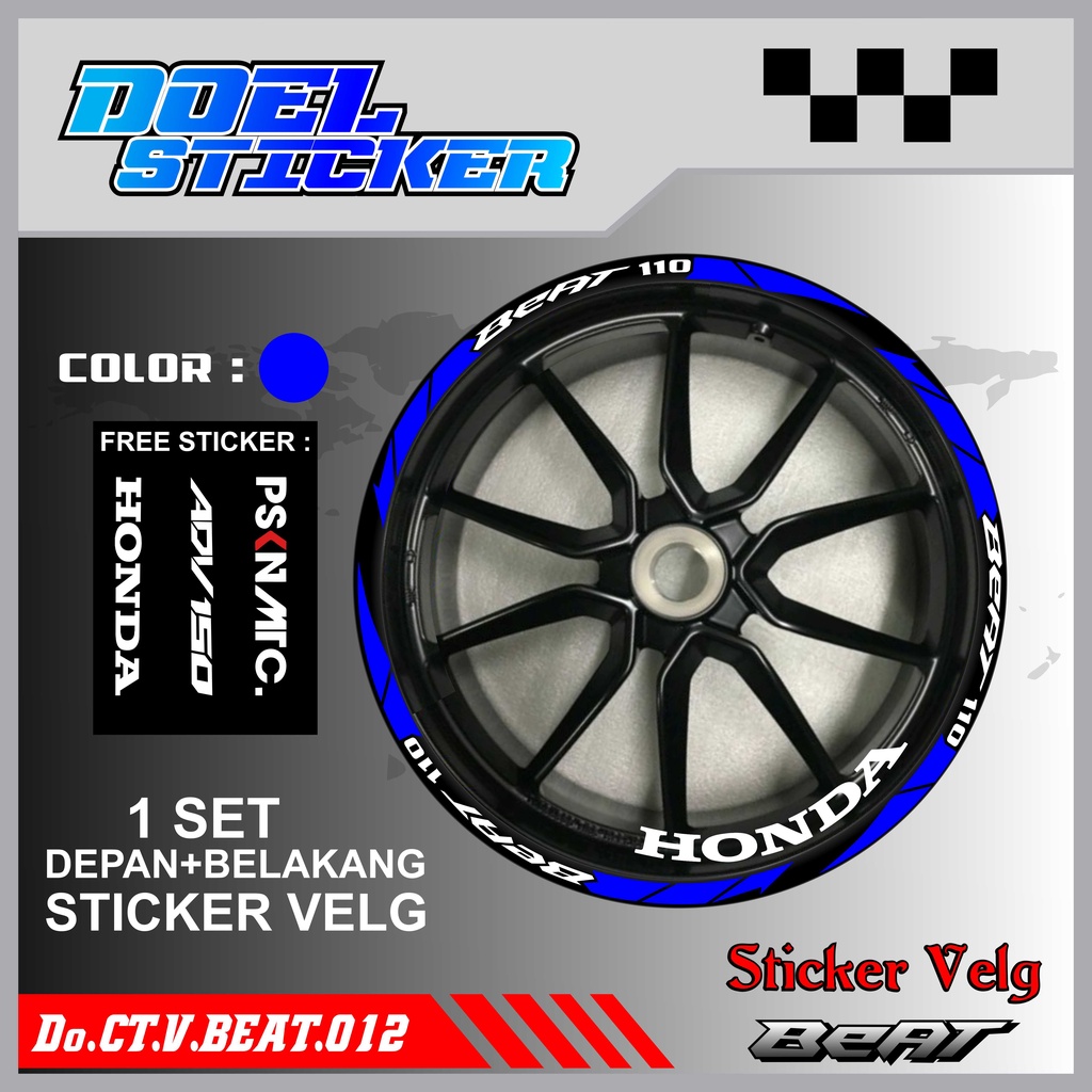 STICKER CUTTING LIST VELG HONDA BEAT VARIASI MOTOR DOEL 012