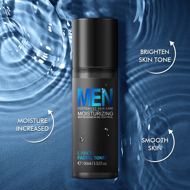 LAIKOU Men Toner Hyaluronic Acid Mengencangkan Pori-pori Kontrol Minyak Pelembab 100ml