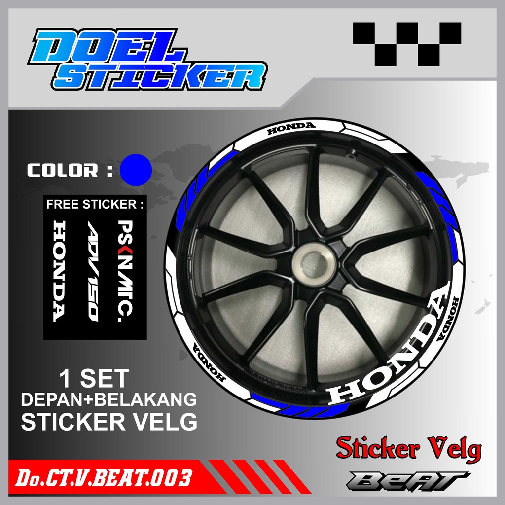 STICKER CUTTING LIST VELG HONDA BEAT VARIASI MOTOR DOEL 003