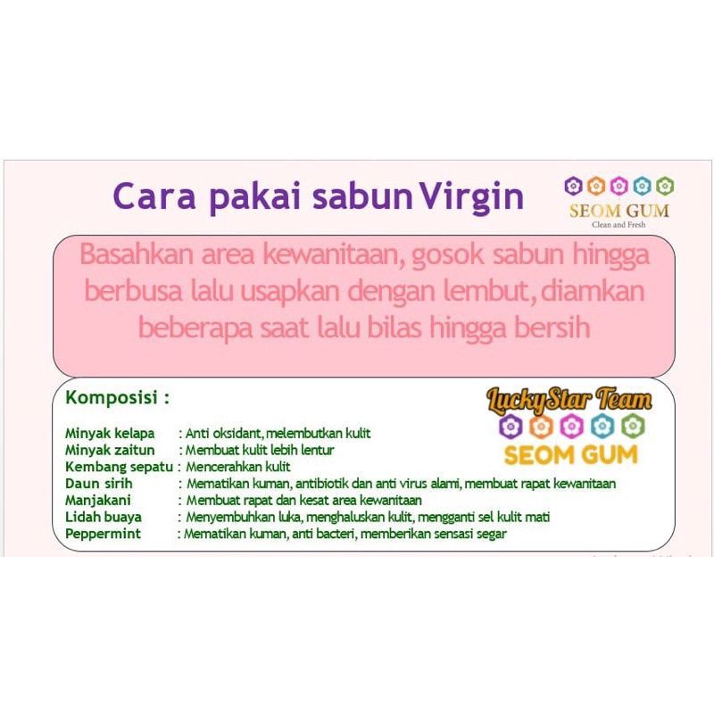 ASLIII...Sabun Seom Gum sabun glowing dan sabun Feminin BPOM/sabun merapatkan vagina/sabun glowing