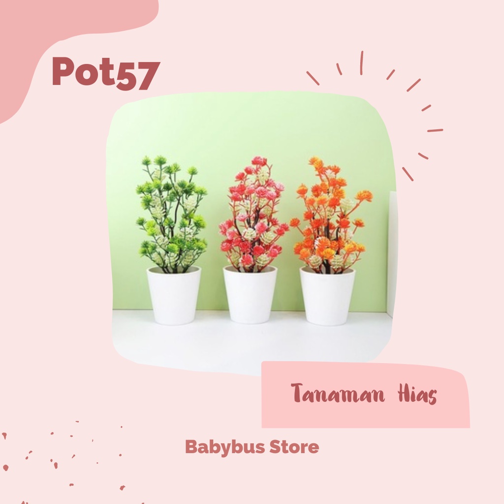 BBS Pot57 Bunga Cemara Kecil Tanaman Hias Artificial Bunga Plastik Dekorasi Rumah Import Murah